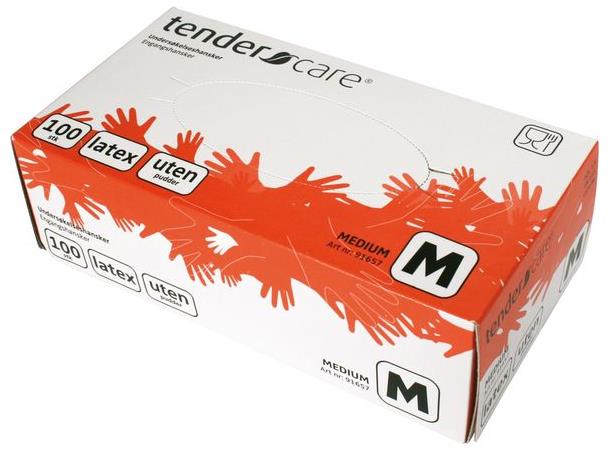 Tendercare Engangshanske Lateks Large 100 stk per pakke 