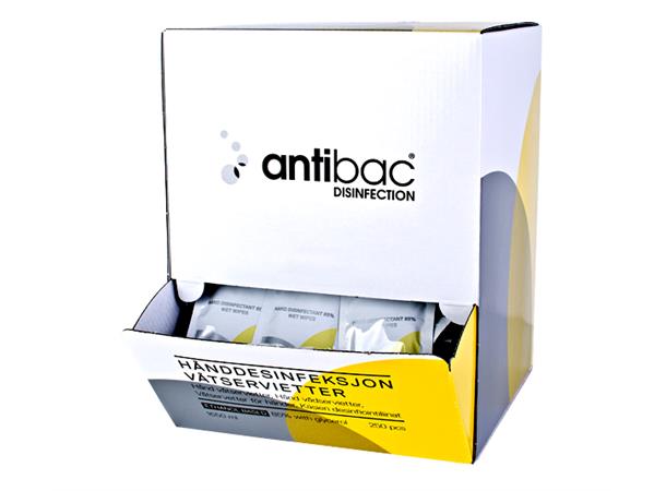Uden for gaben Afgang til Antibac Hånddesinfeksjon 85% Våtserviett 250 stk - AlfaCare.dk
