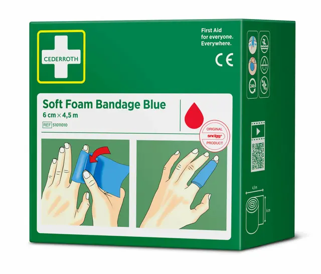 Cederroth Soft Foam Bandage Blue 6 cm x 4,5 m 