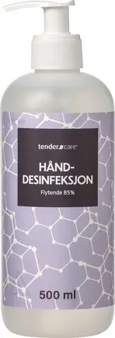 Tendercare Hånddesinfeksjon 85% 500ml Flytende med pumpe