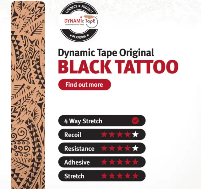 Dynamic Tape 7,5 cm Beige/Black Tattoo 7,5 cm x 5 m 
