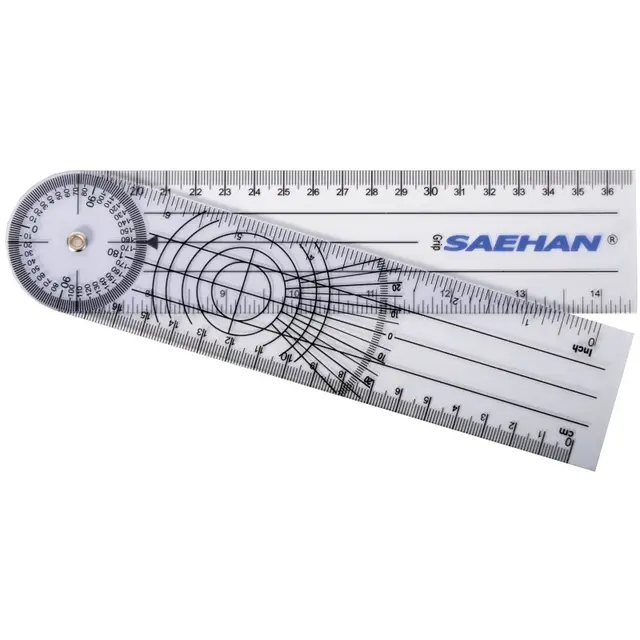 Vinkelmätare/ Goniometer Rulong 20 cm Plexiglas. 0° til 360° pr 2° 